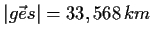 $\displaystyle \vert\vec{ges}\vert=33,568\,km$