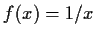 $ f(x) = 1/x$