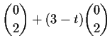 $ \displaystyle {0\choose 2}+(3-t)\displaystyle {0\choose 2}$