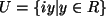 $ U = \{ i y \vert y \in R \}$