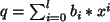 $ q=\sum_{i=0}^{l} b_i*x^i$