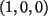 $ (1, 0, 0)$