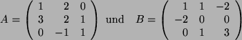 \begin{displaymath}A=
\left(
\begin{array}{rrr}
1 & 2 & 0 \\
3 & 2 & 1 \\
0 ...
...1 & -2 \\
-2 & 0 & 0 \\
0 & 1 & 3
\end{array}
\right) \
\end{displaymath}