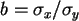 $b=\sigma_x/\sigma_y$